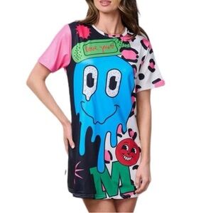 DENIM LOVE Funky Fun Dress Tunic Large 22”x32” NWT 0042